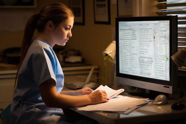 Professionnel de santé en consultation